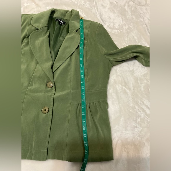 Elementz Petite Olive Green Blazer With Gathered Feminine Touch Large Petite - Picture 6 of 6